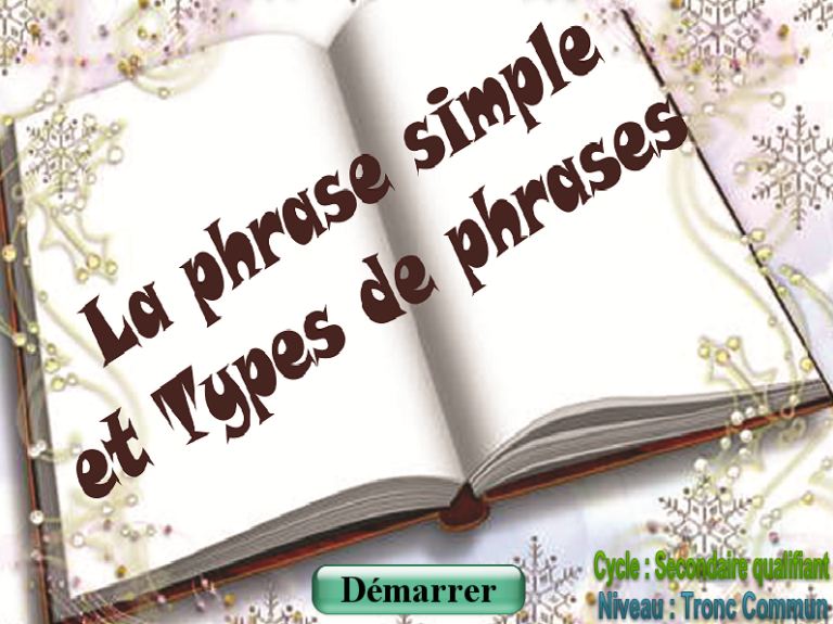 Phrase simple et Types de phrases