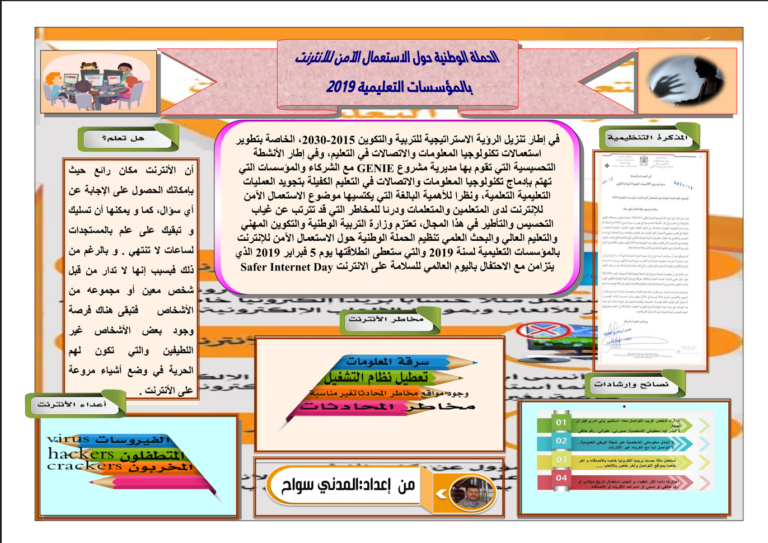 مجلة حائطية مدرسيةالاستعمال الآمن للأنترنت