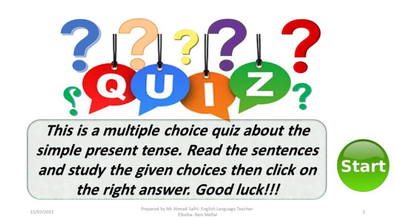 Multiple choice quiz