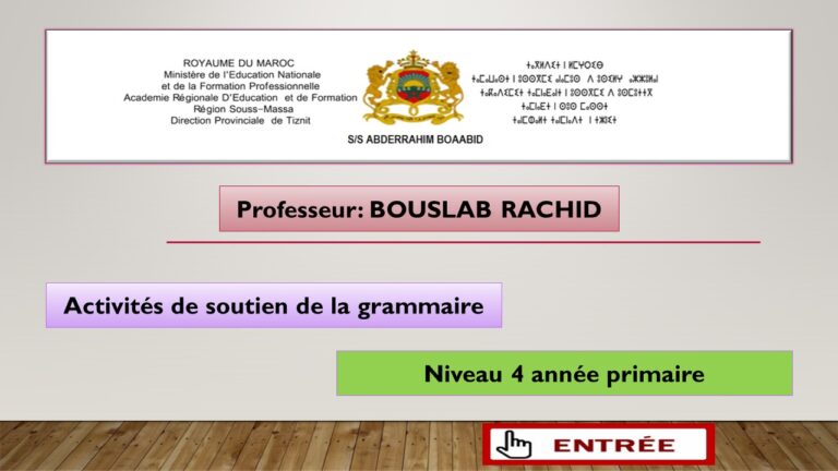 Activités de soutien de la grammaire