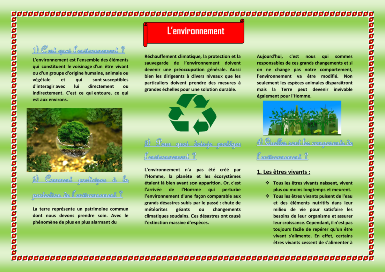 L’environnement